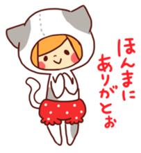 Girl wearing a hood (Hiroshima valve) sticker #3513991