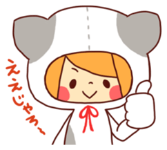 Girl wearing a hood (Hiroshima valve) sticker #3513998