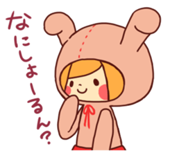 Girl wearing a hood (Hiroshima valve) sticker #3514000