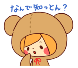 Girl wearing a hood (Hiroshima valve) sticker #3514017