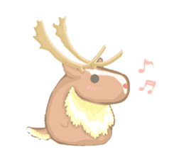Round reindeer sticker #3514222