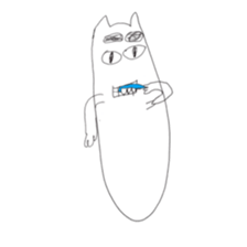 the cat with a long jaw sticker #3516573