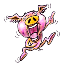 pigs fly sticker #3517066