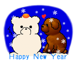 Japanese New Year's and sticker of a pet sticker #3518494