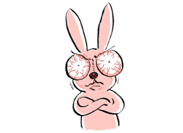 Rabbit have blogshot eyes sticker #3519503