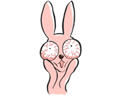 Rabbit have blogshot eyes sticker #3519520