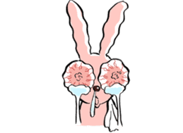 Rabbit have blogshot eyes sticker #3519522