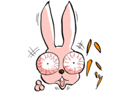 Rabbit have blogshot eyes sticker #3519529