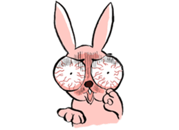 Rabbit have blogshot eyes sticker #3519532