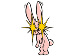 Rabbit have blogshot eyes sticker #3519534