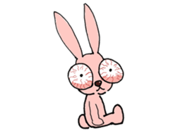 Rabbit have blogshot eyes sticker #3519536