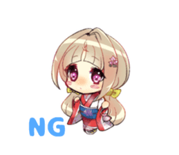 KIMONO girl English & Japanese sticker #3520821