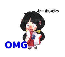 KIMONO girl English & Japanese sticker #3520847