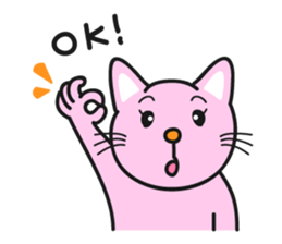 Nice pink cat sticker #3522619