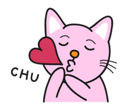 Nice pink cat sticker #3522622