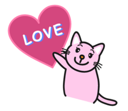 Nice pink cat sticker #3522632
