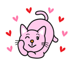 Nice pink cat sticker #3522633