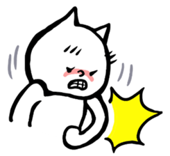 Bibimaru of a white cat sticker #3524824