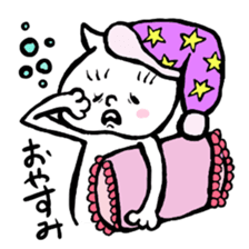 Bibimaru of a white cat sticker #3524845