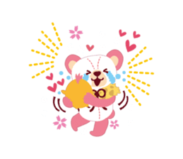 Pink ears bear sticker #3527214