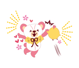 Pink ears bear sticker #3527215