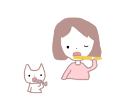 kitten&girl sticker #3529635