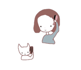 kitten&girl sticker #3529666