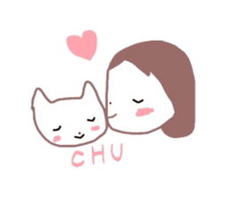 kitten&girl sticker #3529671