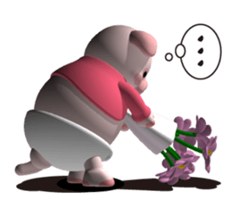 Cheerful pink pig sticker #3531775