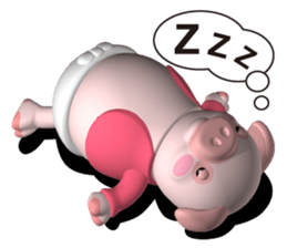 Cheerful pink pig sticker #3531793