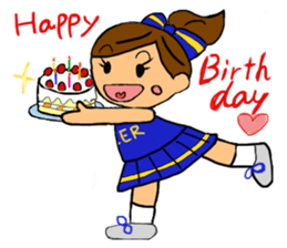 Cheerleader Sticker Blue Uniform sticker #3532240