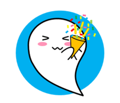 White ghost sticker sticker #3533296