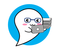 White ghost sticker sticker #3533298