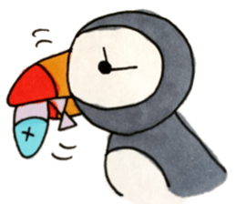 The Puffin and Alces alces sticker #3536881