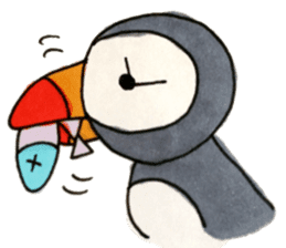 The Puffin and Alces alces sticker #3536881