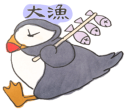 The Puffin and Alces alces sticker #3536890