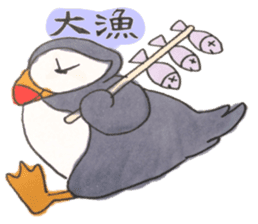 The Puffin and Alces alces sticker #3536890