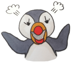 The Puffin and Alces alces sticker #3536894