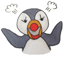 The Puffin and Alces alces sticker #3536894