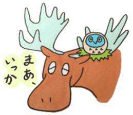 The Puffin and Alces alces sticker #3536897