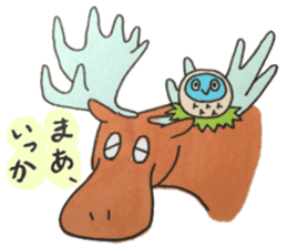 The Puffin and Alces alces sticker #3536897