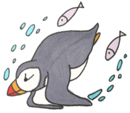 The Puffin and Alces alces sticker #3536902