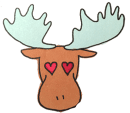 The Puffin and Alces alces sticker #3536908