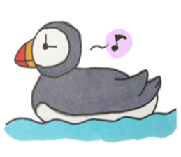 The Puffin and Alces alces sticker #3536909