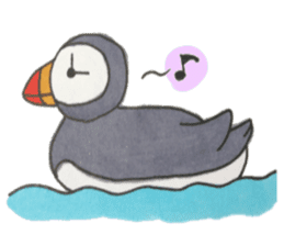 The Puffin and Alces alces sticker #3536909