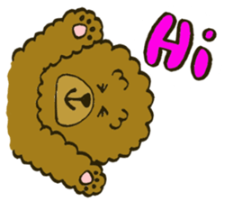A toy poodle has round hair sticker #3540995