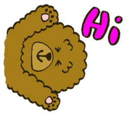 A toy poodle has round hair sticker #3540995