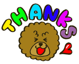 A toy poodle has round hair sticker #3541000