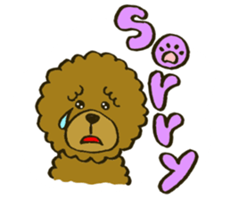 A toy poodle has round hair sticker #3541001