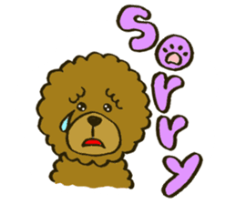 A toy poodle has round hair sticker #3541001